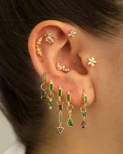 CHARM DROPS GREEN GOLD