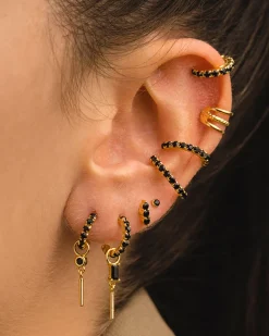PENDIENTES ARLA MINI BLACK GOLD