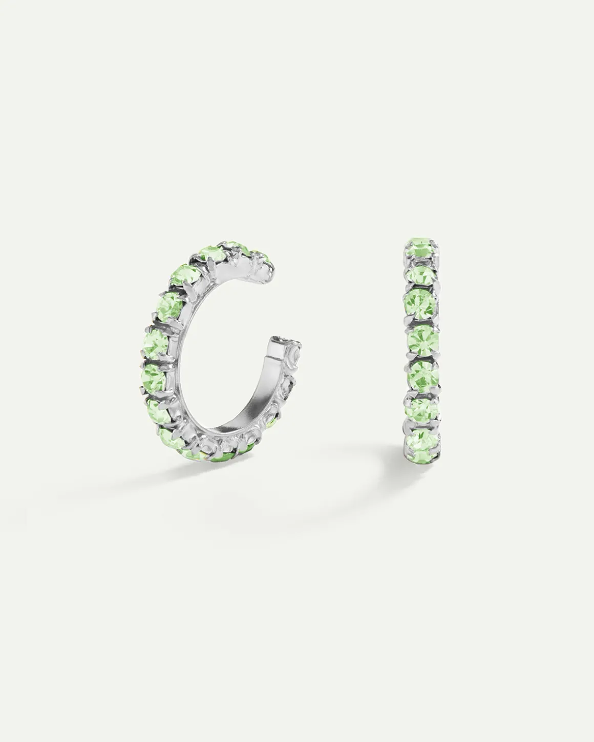 PENDIENTES ARLA MINI GREEN LIGHT SILVER