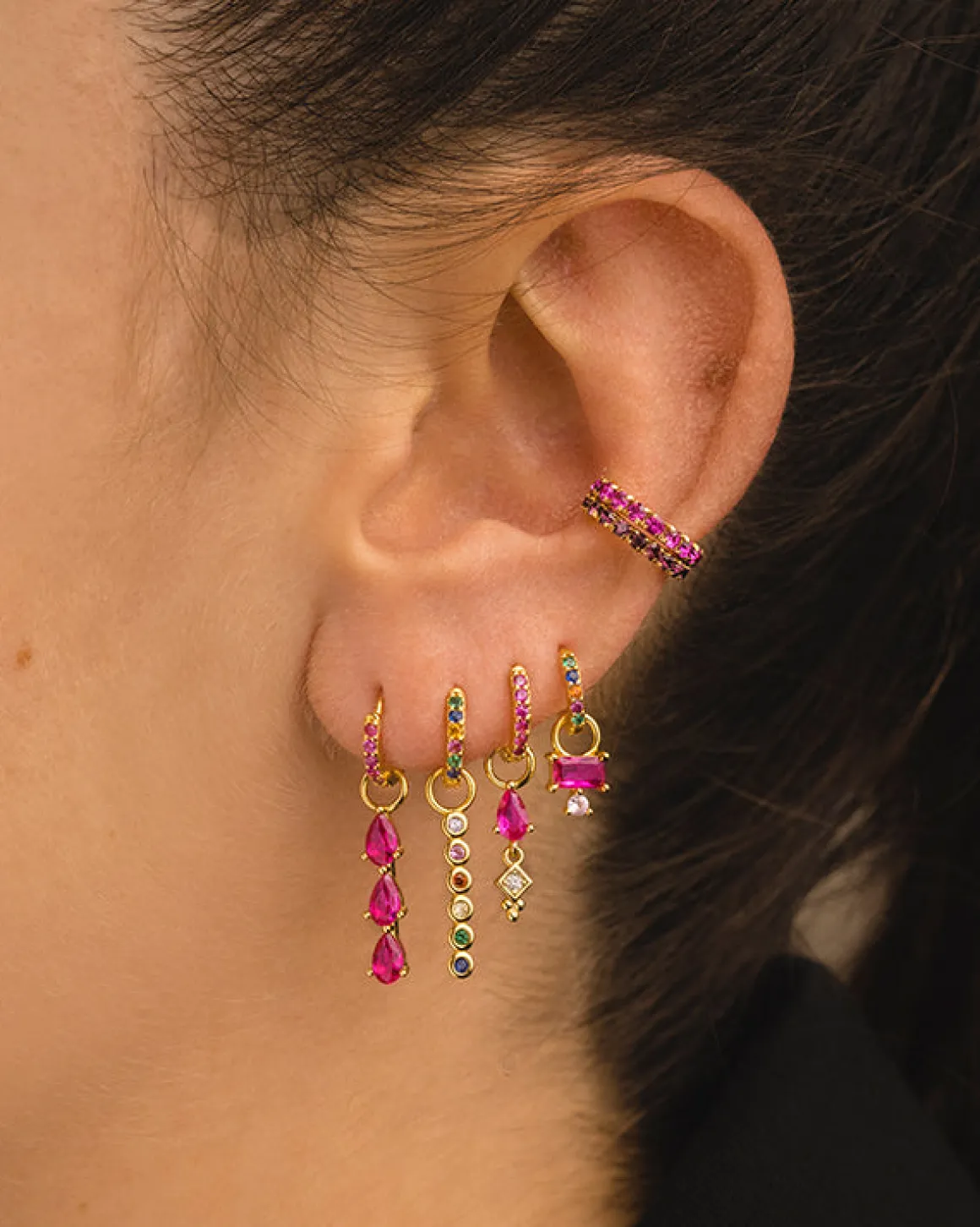 PENDIENTES ARLA MINI PINK GOLD