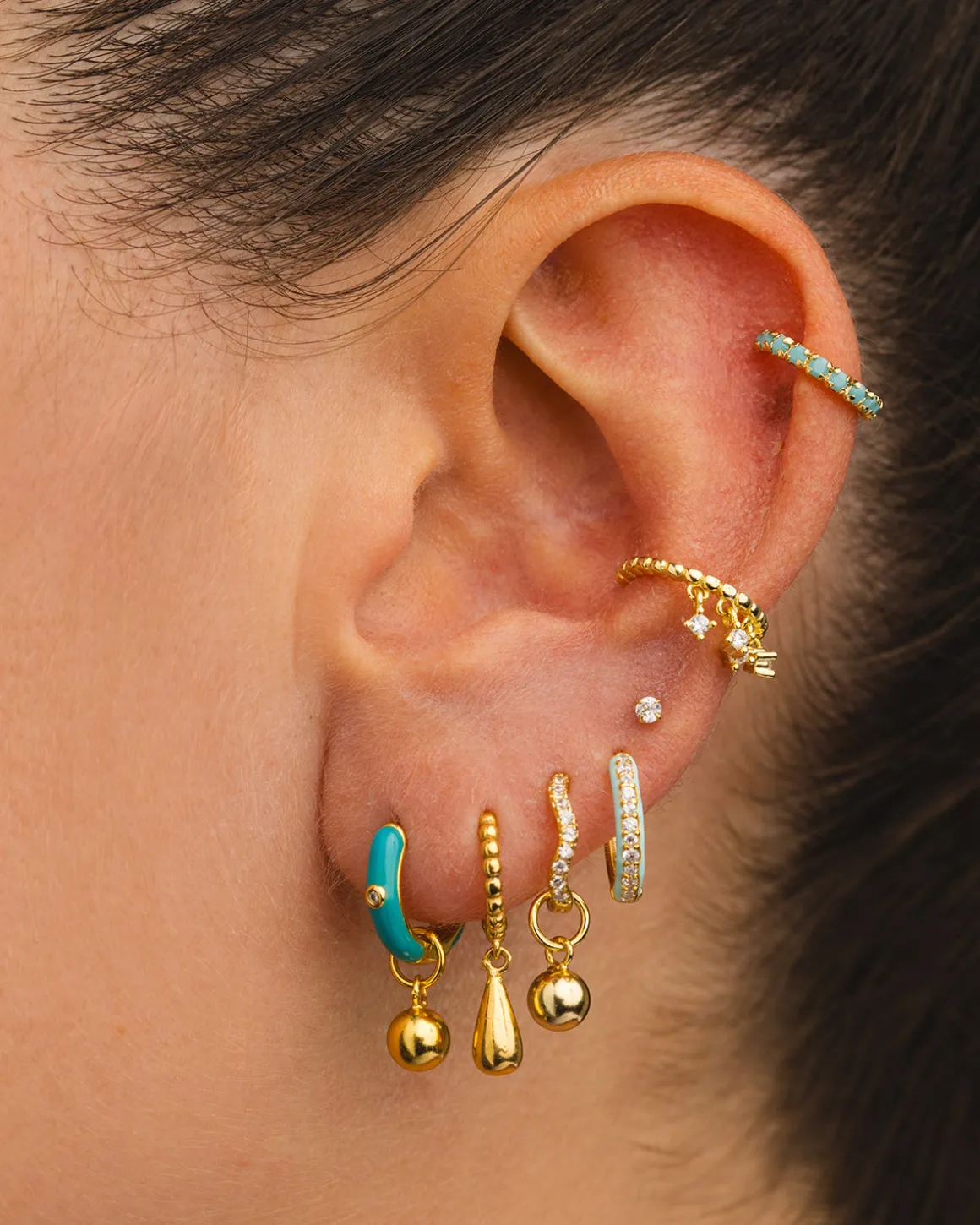 PENDIENTES ARLA MINI TURQUOISE SILVER