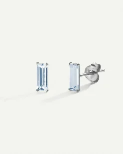 PENDIENTES BAGUETTE BLUE SILVER