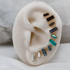PENDIENTES BAGUETTE BLUE SILVER