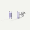 PENDIENTES BAGUETTE VIOLET SILVER