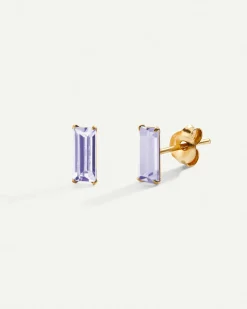 PENDIENTES BAGUETTE VIOLET GOLD