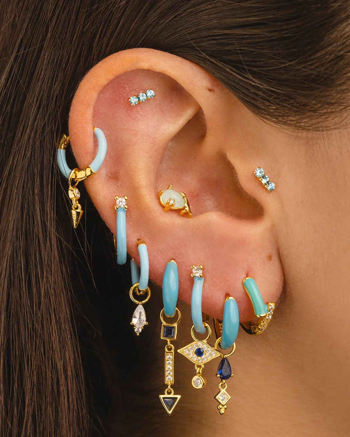 PENDIENTES BELMA BLUE GOLD