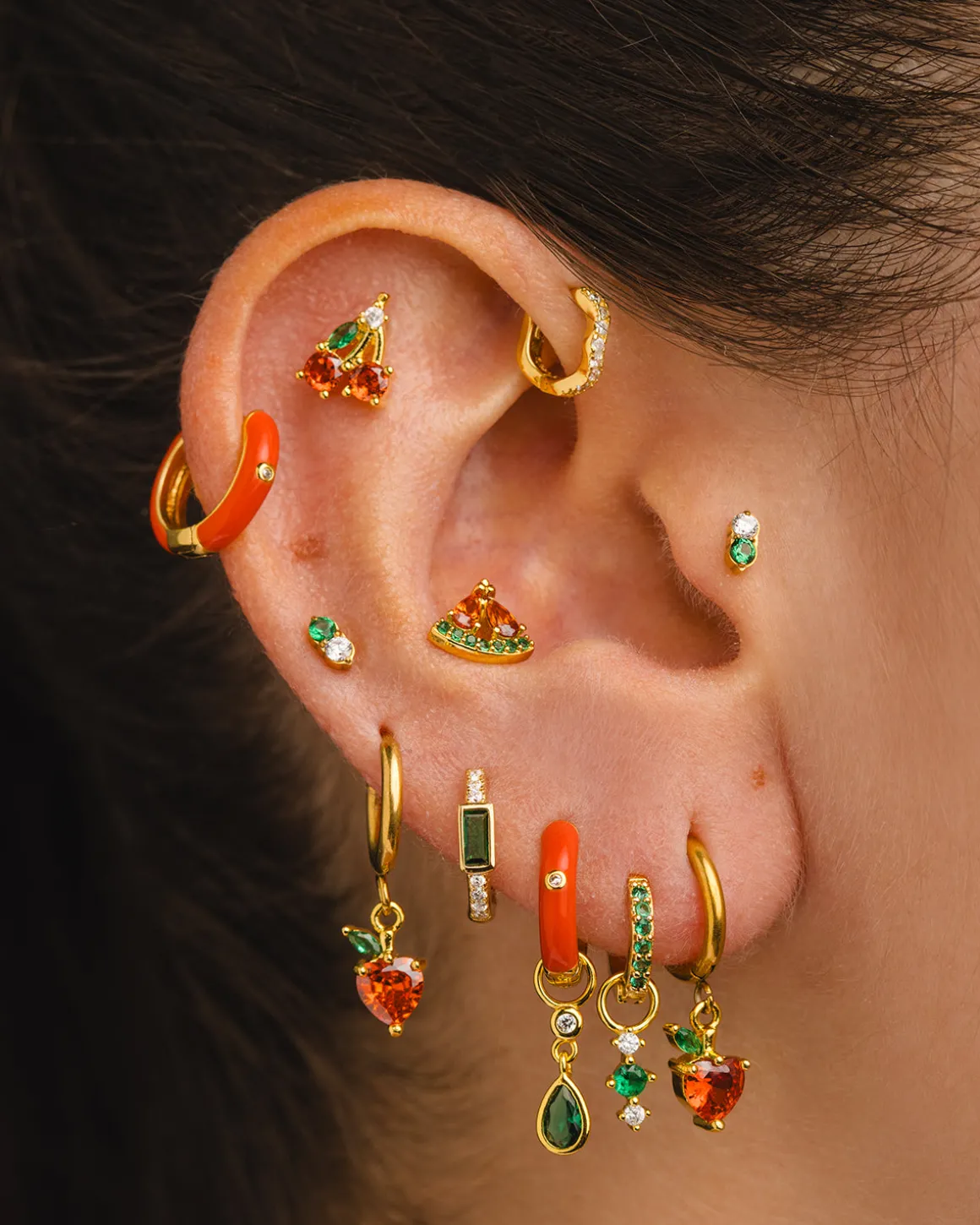 PENDIENTES CARA RED GOLD
