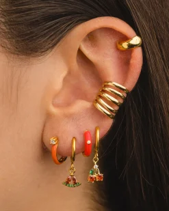 PENDIENTES CARA RED GOLD