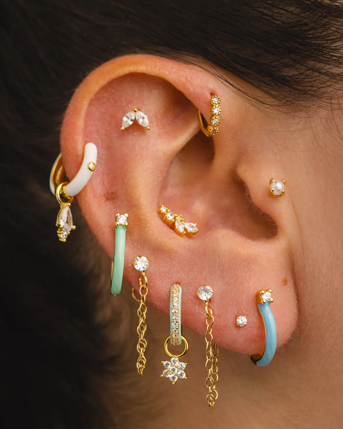 PENDIENTES CERES BLUE GOLD