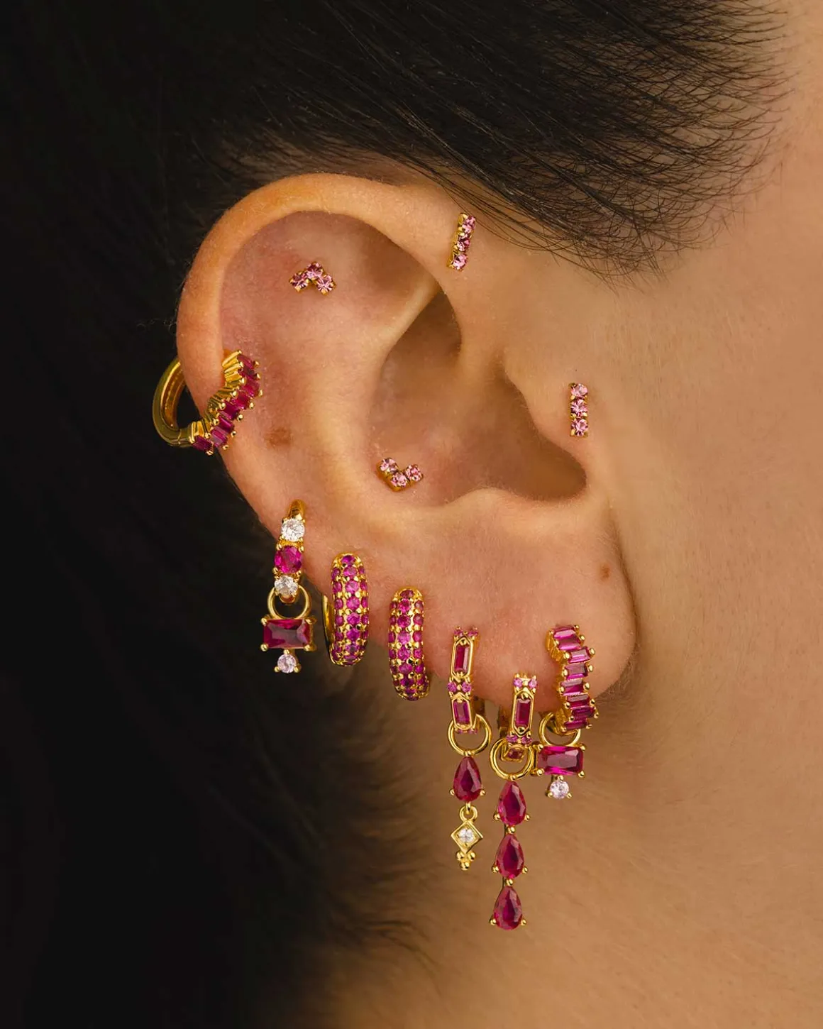 PENDIENTES DANA PINK GOLD