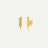 PENDIENTES FEATHER GOLD