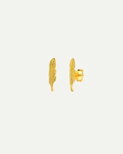 PENDIENTES FEATHER GOLD