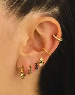 PENDIENTES GLOW BLACK GOLD