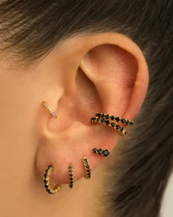 PENDIENTES GLOW BLACK SILVER