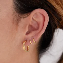 PENDIENTES HALO TWIST GOLD