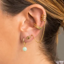 PENDIENTES HARI CHAIN BALL DUO GOLD
