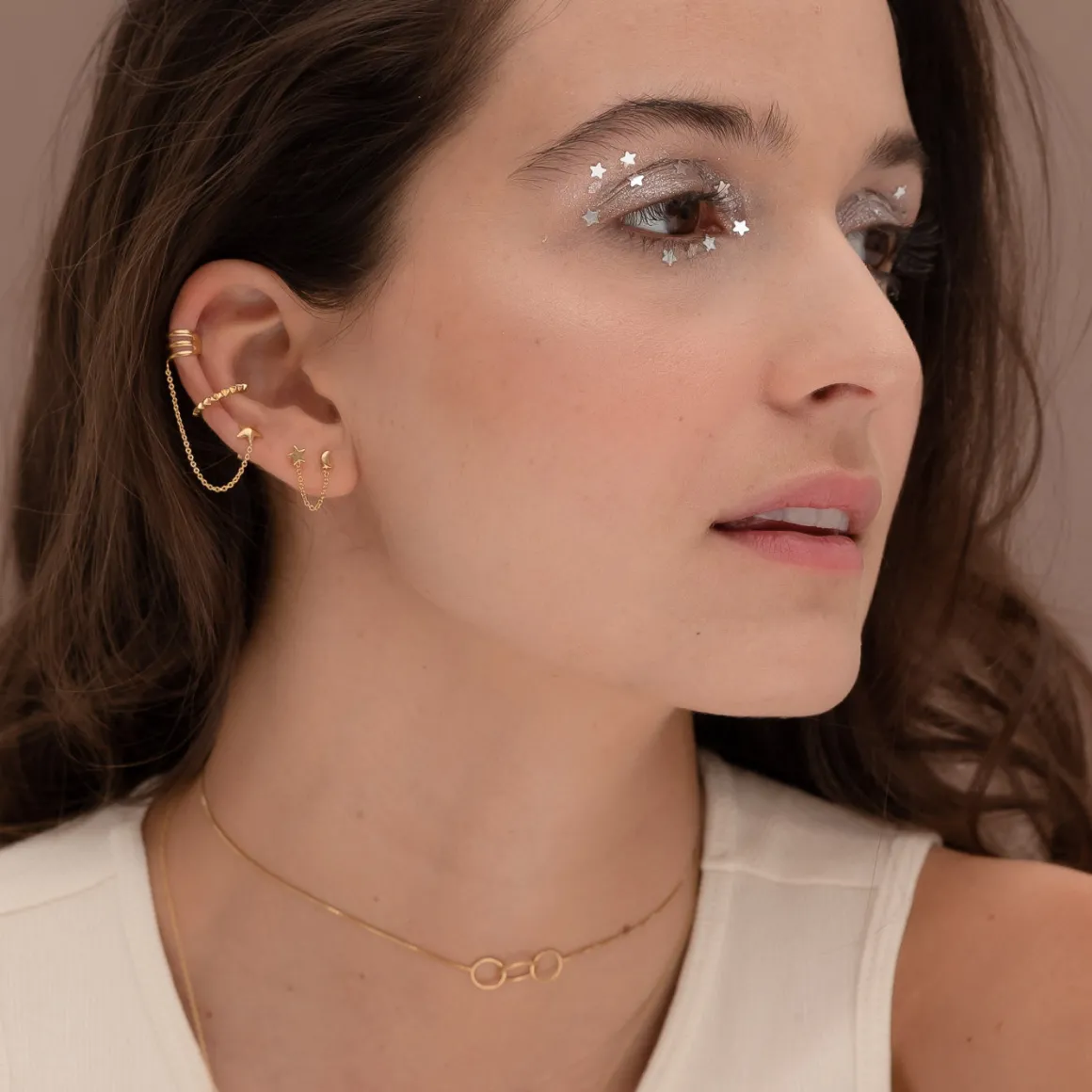 PENDIENTES HARI CHAIN BALL DUO SILVER