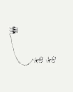 PENDIENTES HARI CHAIN STAR DUO SILVER