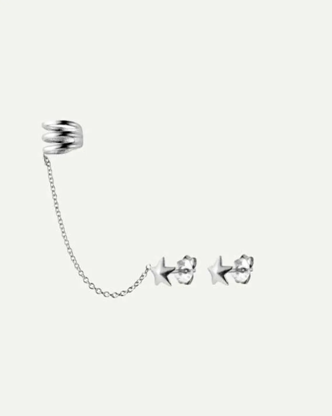 PENDIENTES HARI CHAIN STAR DUO SILVER