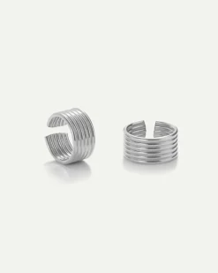 PENDIENTES HARI SOLID LINE SILVER