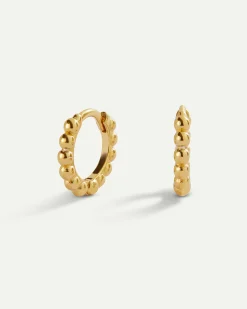PENDIENTES HOOPS BALLS GOLD