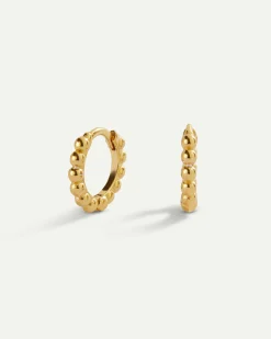 PENDIENTES HOOPS BALLS MINI GOLD