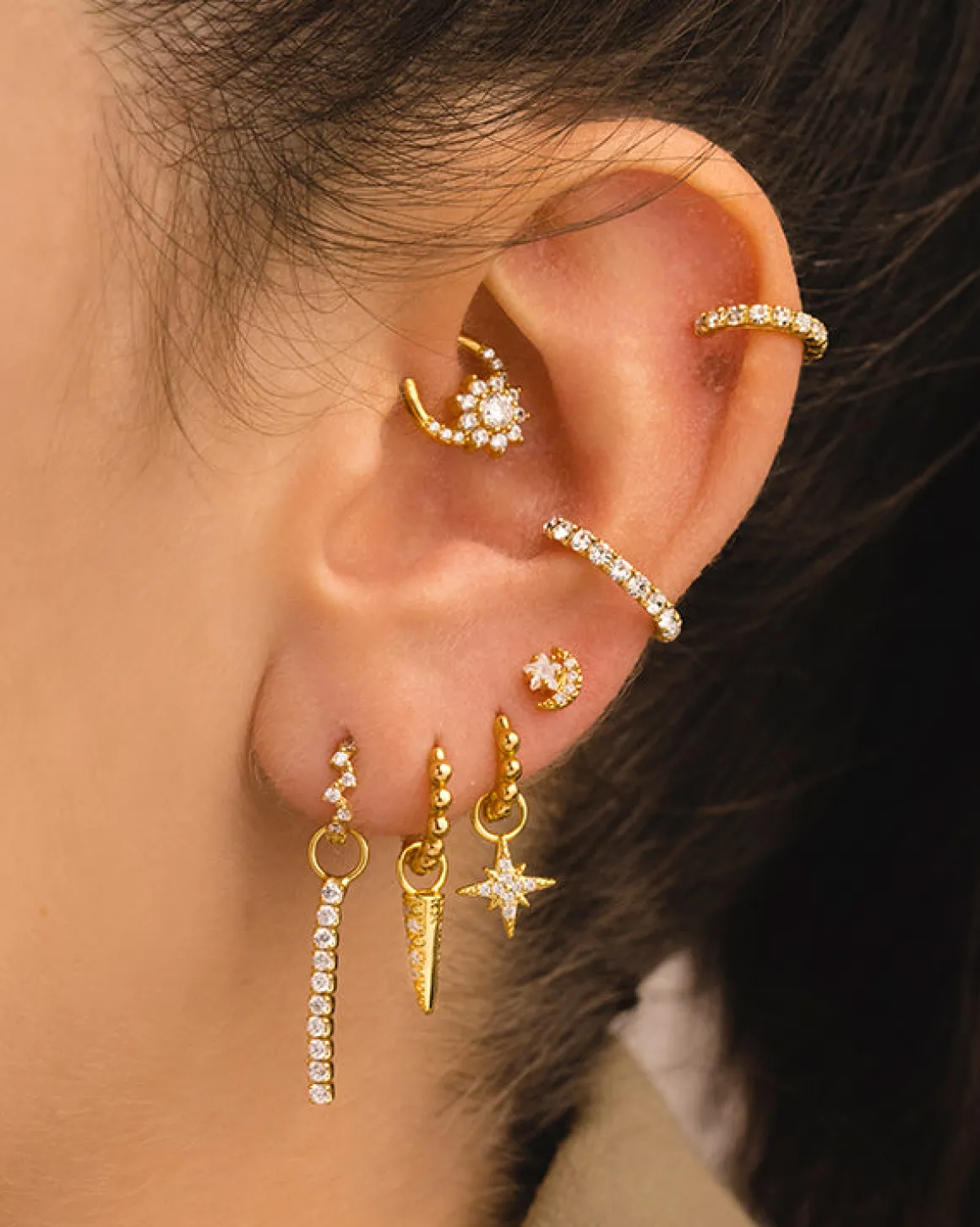 PENDIENTES HOOPS BALLS SILVER
