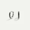 PENDIENTES HOOPS BRIGHT BLACK MINI SILVER