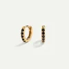 PENDIENTES HOOPS BRIGHT BLACK MINI GOLD