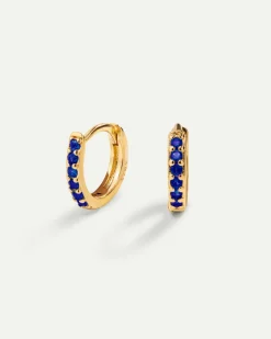 PENDIENTES HOOPS BRIGHT BLUE GOLD