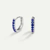 PENDIENTES HOOPS BRIGHT BLUE SILVER