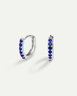 PENDIENTES HOOPS BRIGHT BLUE SILVER