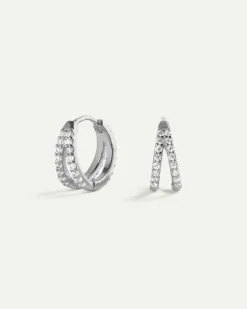 PENDIENTES HOOPS BRIGHT DOBLE SILVER