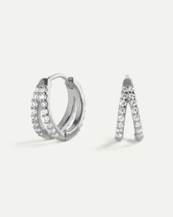 PENDIENTES HOOPS BRIGHT DOBLE MAXI SILVER