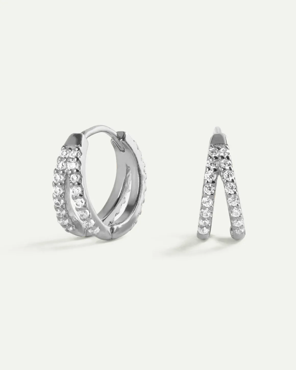 PENDIENTES HOOPS BRIGHT DOBLE MAXI SILVER