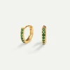 PENDIENTES HOOPS BRIGHT GREEN MINI GOLD