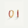 PENDIENTES HOOPS BRIGHT PINK MINI GOLD