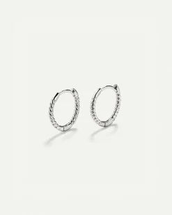 PENDIENTES HOOPS MINI TWIST SILVER