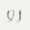 PENDIENTES HOOPS RAINBOW SILVER