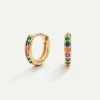 PENDIENTES HOOPS RAINBOW GOLD