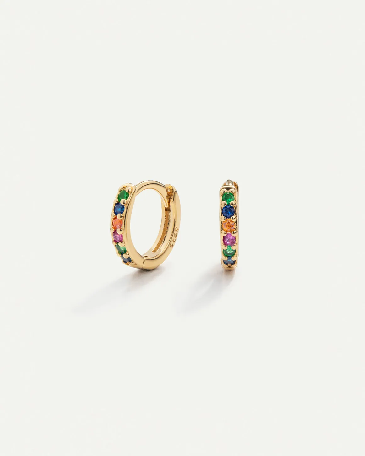 PENDIENTES HOOPS RAINBOW MINI GOLD