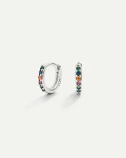 PENDIENTES HOOPS RAINBOW MINI SILVER