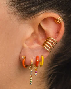 PENDIENTES HOOPS RAINBOW GOLD