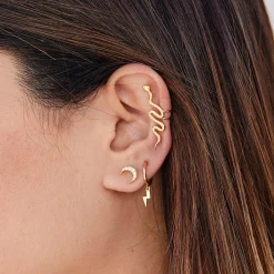PENDIENTES HOOPS RAY GOLD