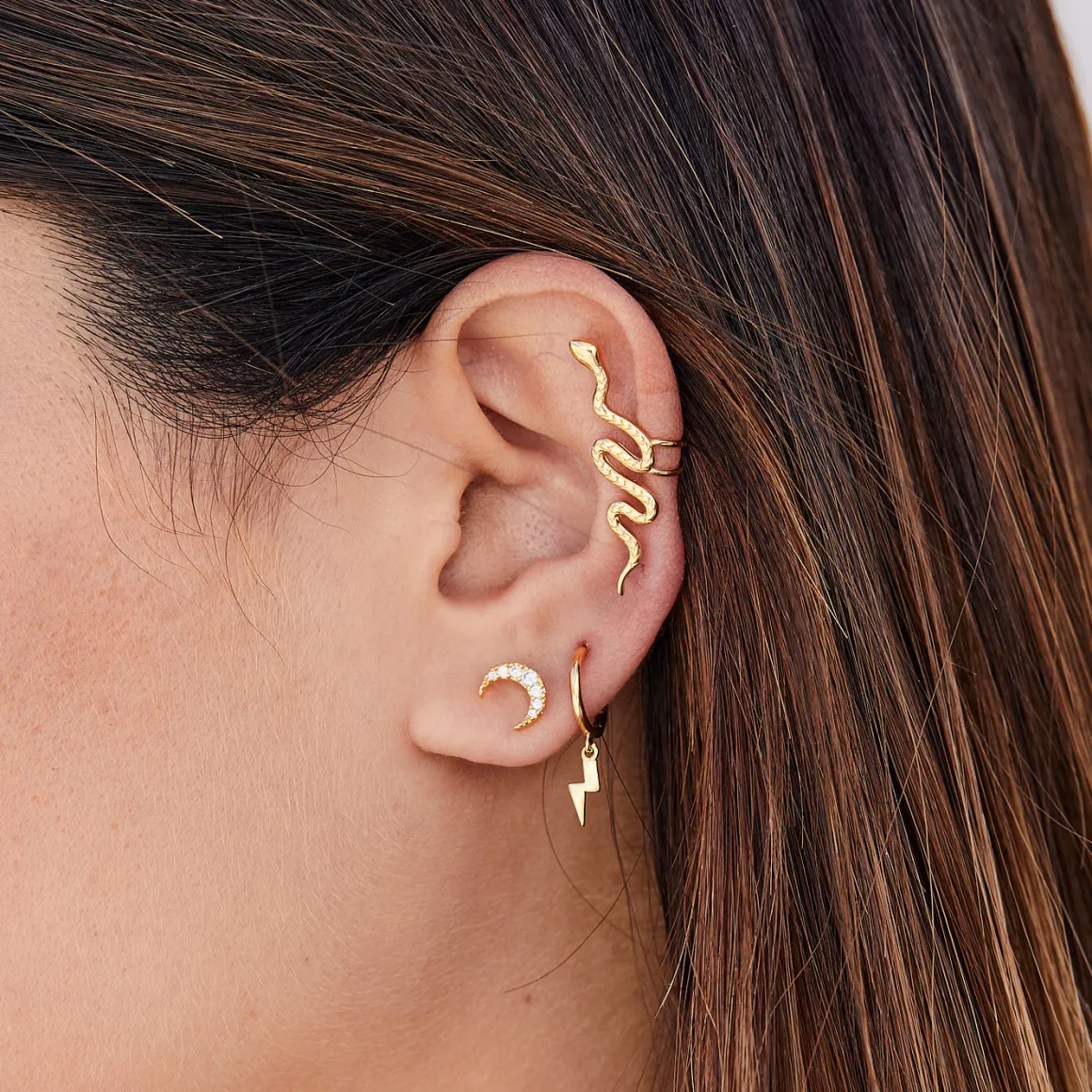 PENDIENTES HOOPS RAY GOLD