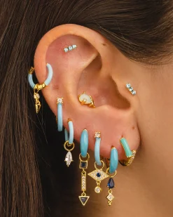 PENDIENTES HORIZON BLUE SILVER