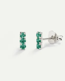 PENDIENTES HORIZON GREEN SILVER