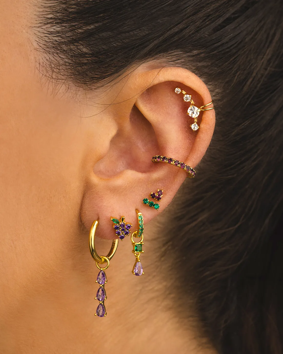 PENDIENTES HORIZON GREEN GOLD