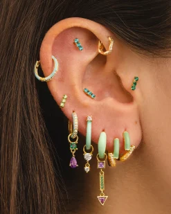 PENDIENTES HORIZON GREEN SILVER
