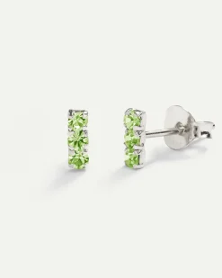 PENDIENTES HORIZON LIGHT GREEN SILVER